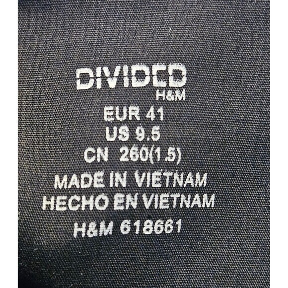 Black Boots Chunky Heels Size 9.5 Divided H&M Lace Up - Picture 3 of 7